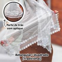 Véu Ccb Congregação Cristã Com Aplique Floral (modelo Bruna) Véu Ccb Congregação Cristã Com Aplique Floral (modelo Bruna)