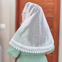 Véu Ccb Congregação Cristã no Brasil Renda Guipir Floral Larga Adulto mod. Alessandra