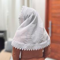 Véu Ccb Congregação Cristã Renda Guipir Floral Larga Adulto (Mônica)