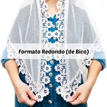 Véu Ccb Congregação Cristã Renda Guipir Floral Média Adulto mod. Joyce