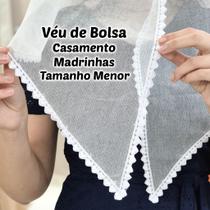 Véu CCB de Bolsa Casamento Madrinhas Redondo de Bico Renda Coração (modelo Antonella)