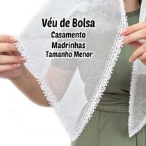 Véu Ccb De Bolsa Casamento Madrinhas Redondo De Bico Renda Laço (modelo Liz)