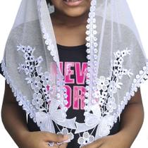 Véu ccb infantil maria com aplicação congregação cristã no brasil