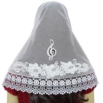 Véu Ccb Redondo Aplique Na Renda Guipir E Clave Vazada!