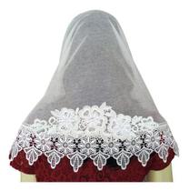 Veu Ccb Renda Guipir Com Aplique - Redondo Ou Quadrado!