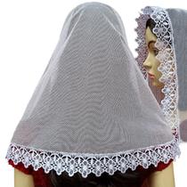 Véu Ccb Renda Guipir Estreita - Redondo Ou Quadrado!