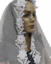 VÉU CCB Renda Larga 3d - Quadrado ou Redondo - VÉU CCB Renda Larga 3d - Quadrado ou Redondo -