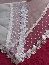 VÉU CCB renda larga poá coração - Quadrado ou Redondo -