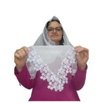 Véu CCB Renda Média Flores Rondondo Retangular Adulto