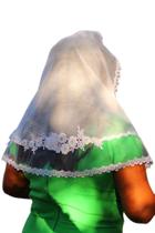 Véu Ccb Renda Média Guipir com Aplique -Livia