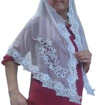 Véu CCB Rosas 3D Com Aplicação Nas Pontas Adulto