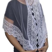 Véu ccb tule francês/transparente notas musicais eloá congregação cristã no brasil