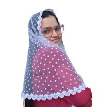 Véu CCB Tule Poá Coração Adulto