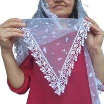 Véu CCB Tule Transparente Poá Notas Adulto