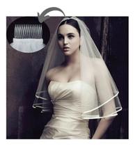 Véu De Noiva Casamento Simples Curto 75 Cm Barato Véu De Noiva Casamento Simples Curto 75 Cm Barato