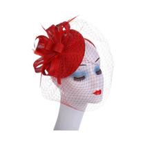 Véu De Noiva Fascinator Com Tiara De Renda E Chapéus De Plumas Para Mulheres Em Festa De Chá