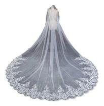 Véu De Noiva Longo Casamento Mantilha Vestido Noiva 4 metros Véu De Noiva Longo Casamento Mantilha Vestido Noiva 4 metros