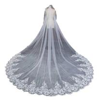 Véu De Noiva Longo Casamento Mantilha Vestido Noiva 4 metros - LM