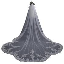 Véu De Noiva Longo Mantilha Casamento Vestido Noiva 4 metros Véu De Noiva Longo Mantilha Casamento Vestido Noiva 4 metros