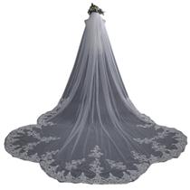 Véu De Noiva Longo Mantilha Casamento Vestido Noiva 4 metros Véu De Noiva Longo Mantilha Casamento Vestido Noiva 4 metros