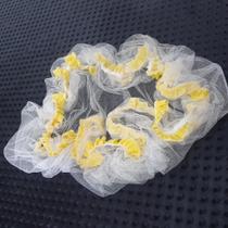 Véu Mosquiteiro Protetor Carrinho de Bebê Ou chiqueirinho Branco com Amarelo Elastico