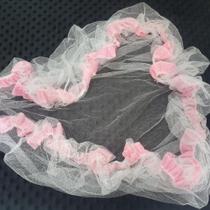 Véu Mosquiteiro protetor de carrinho ou cercadinho branco com Rosa bebê e elastico