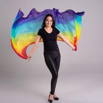 Véu Seda Pura Arco Íris 7 Cores Dança Do Ventre - VEU-SEDAA Véu Seda Pura Arco Íris 7 Cores Dança Do Ventre - VEU-SEDAA