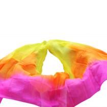 Véu Seda Pura Colorido Dança do Ventre Amarelo, Laranja e Rosa - VEU-SEDAA-12 Véu Seda Pura Colorido Dança do Ventre Amarelo, Laranja e Rosa - VEU-SEDAA-12