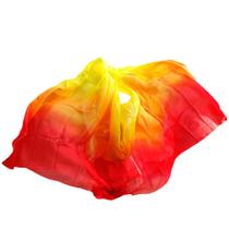 Véu Seda Pura Colorido Dança do Ventre Vermelho, Laranja e Amarelo - VEU-SEDAA-9