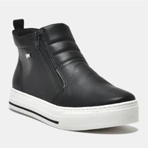 Via Marte Botinha Cano Curto Preta - Tênis de cano Curto Via Marte Preto -