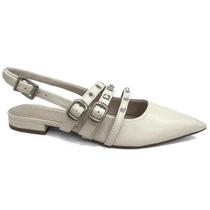 Via Marte Sapatilha Slingback Bico Fino 144-007-01 Marfim Via Marte Sapatilha Slingback Bico Fino 144-007-01 Marfim