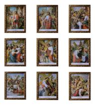 Via Sacra Conjunto De Quadros 15 Estações 26x30cm Via Sacra Conjunto De Quadros 15 Estações 26x30cm