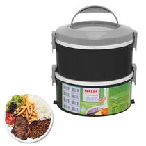 Vianda Termica Dupla Simples e Dupla 1,5L Malta Preta