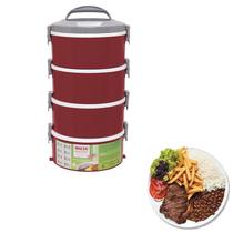 Vianda Termica Quatro Pratos 3 Simples 1 Dupla 1,5L Malta Bd