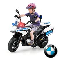 Viatura Infantil Policia Mini Triciclo Moto BMW GS Elétrica para Crianças Motinha Recarregável a Bateria Motocicleta Inf Velotrol com Sirene
