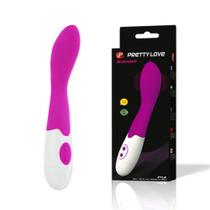 Vibrador bishop pretty love em silicone solf touch com estimulador super silencioso 30 velocidades