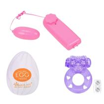 Vibrador bullet + egg + anel vibratório kit Vibrador bullet + egg + anel vibratório kit
