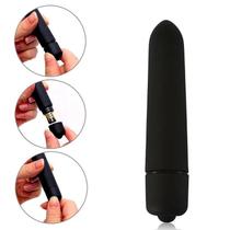 Vibrador Bullet Power Cápsula Vibratória Aveludada Preto