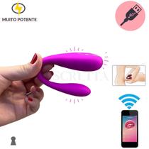 Vibrador Casal Motor Duplo Muito Potente Via APP Bluetooth 12 Modos