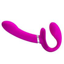 Vibrador Casal Strapless Estimulo Clitóris e Ponto G Valerie Pretty Love 12 Vibrações Recarregável