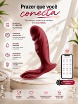 Vibrador com estimulador clitoriano por APP 9 Velocidades Super Potente