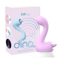 Vibrador com língua estimuladora de clitóris, 7 modos de vibração, 7 tipos de movimento e recarregável My Dino Licker - Intt Cosméticos