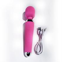 Vibrador Corporal Sexual Varinha Mágica Portátil Potente Bateria USB 6000 Rpm Rosa