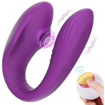 Vibrador de casal com estimulador clitoriano com controle remoto - S HANDE