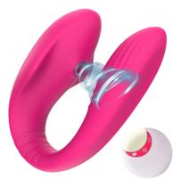 Vibrador Duplo Casal Com Sugador De Clitoris C/ Controle Top