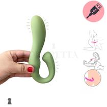 Vibrador Duplo Motor Strapless com Estimulador Lesbica ou Inversão de Papéis