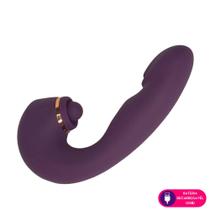 Vibrador estimulador 3 em 1 com formato de glande Vibrador estimulador 3 em 1 com formato de glande