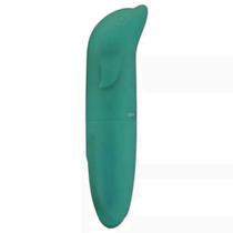 Vibrador Estimulador Massageador Ponto G Formato em Golfinho Aveludado Verde - Portal do Prazer
