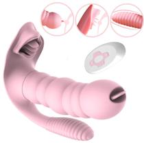 Vibrador Feminino 3 em 1 Penetrável Clitóris Ponto G e Ânus