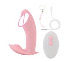 Vibrador Feminino Calcinha Glande Controle Remoto Sem Fio 10 Modos De Vibração - Rosa - Hard